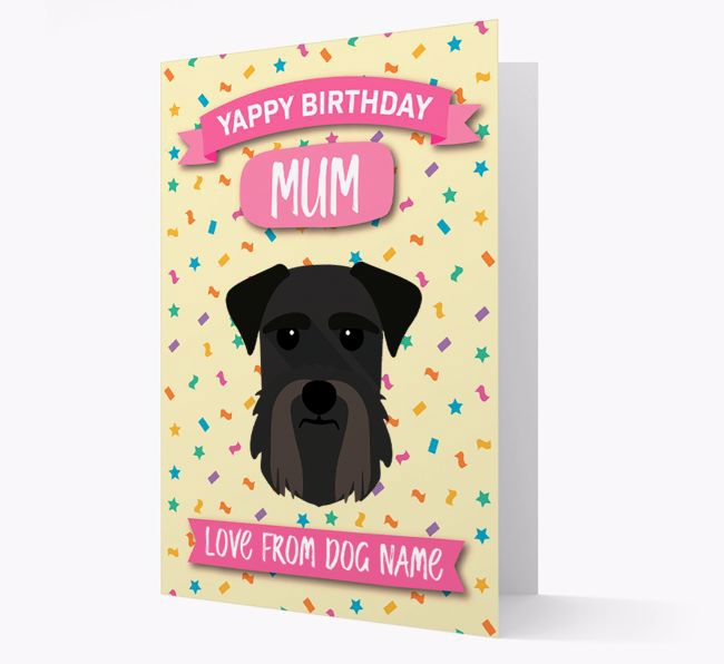 Personalised Card 'Yappy Birthday Mum' with {breedCommonName} Icon